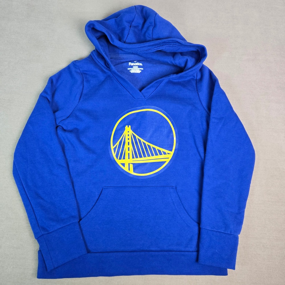 Fanatics Golden State Warriors‎ Royal Blue Womens V Neck Hoodie Sweatshirt M